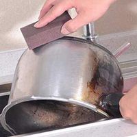 Magic Strong Decontamination Emery Sponge Tiles Brush Pot Dish Bowl Cleaning Brush Eraser Kitchen Clean Tools Color:Brown