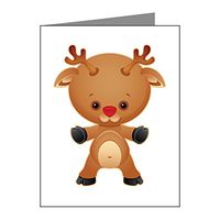 Note Cards (10 Pack) Christmas Cuties Rudolf the Red Nose Reindeer