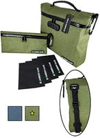 BOMBER CASE - 6 Piece Premium Locking Smell Proof Bag Set. Lockable XL, Medium, 4 Small Reusable Heavy Duty Plastic Stash Bags. Odor Proof Pouch, Carbon Lined, Combination Lock Case.