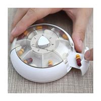 FILOL Travel Pill Box Medicine Tablet Storage Portable Rotating 7 Day Weekly Pill Organizer Travel Medicine Tablet Holder Storage Case Box Dispenser (White)