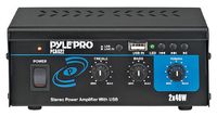 Pyle 2X40 Watt Home Audio Speaker Power Amplifier - Portable Dual Channel Surround Sound Stereo Receiver w/ USB IN - For Amplified Subwoofer Speakers, CD DVD, MP3, Theater via 3.5mm RCA Input - PCAU22