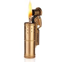 Wheel Kerosene Lighter,Trench Lighter Vintage Fine Copper Windproof Creative Personality Brass Lighter For Collection/Decorative/Gift/Present(Copper)