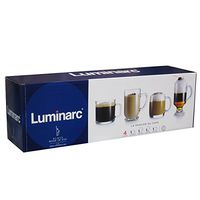 Luminarc Glasses Assorted Coffee Mugs Set of 4 Clear