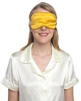 MYK Silk Sleeping Eyemask, Filled with Pure Mulberry Silk, Napping Blindfold, for Sleeping, Travel Eye Mask, with Adjustable Strap for Comfort, Gold