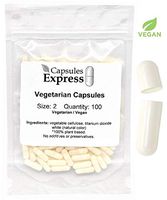 Capsules Express- Size 2 White Empty Vegan Capsules 100 Count - Kosher and Halal Certified - Gluten-Free Vegetarian/Vegetable Pill Capsule - DIY Powder Filling