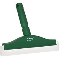 Vikan 77512 Foam Rubber Polypropylene Frame Bench Fixed Head Squeegee, 10", Green