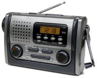 Electrohome PCR138E Hand Crank AM/FM Radio with Flashlight and Reading Light