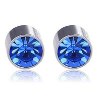 Lottoy 1 Pair Unisex Weight Loss Ear Stud, Healthy Stimulating Acupoints Magnetic Therapy Earrings,No Piercing (Royal Blue)