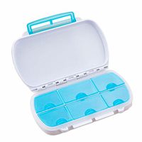 ORYOUGO Daily Medicine Organizer Box 6 Compartments Portable Vitamin Pill Case for Traveling