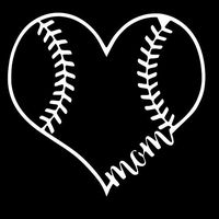 Baseball Mom | Vinyl Sticker Decal | 5.5" Width X 5.132" Height | White HGC0196