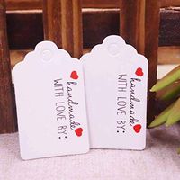 OBELLA BOUTIQUE Size:3x5cm paper cardboard white/kraft tags 100PCS /lot for gift box and DIY Gift Tags for wedding and love