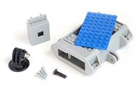 Building Block Compatible SmartiPi Raspberry Pi B+,2, 3, and Pi 3 B+ case w/Camera case and GoPro Compatible Mount - Blue