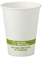8 oz White Compostable Coffee Cups | Biodegradable Paper Hot Cups | 1,000 Count