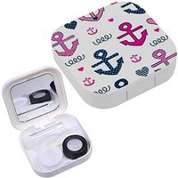 Portable Contact Lens Case Box Travel Kit Mirror + Bottle + Tweezers Container Holder [ Anchors On White ]