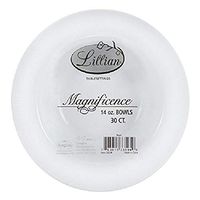 Premium Quality Heavyweight Plastic Bowls China Like. Wedding and Party Dinnerware Plastic Bowls 14 oz. White/Pearl-Value Pack 30 Count