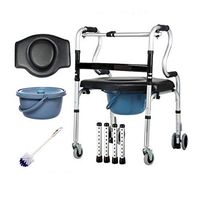 Folding Rollator Walking Aids Toilet Chair Drive Healthcare Walking Frame Medical Walking for Elderly, Seniors, Handicap, Disabled