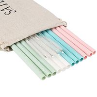 12Pcs Reusable Silicone Straws, Sailavy Premium Regular Flexible Drinking Straws with Case and Cleaning Brushes for 20oz/30oz Tumblers