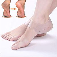 LOSOUL Adjustable Heel Protectors- Silicone Gel Heel Pads Cushion Cups for Bone Spur Heal Dry Cracked Heels Achilles Tendinitis Relief Plantar Fasciitis Inserts for All Size Feet of Men & Women