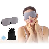 Eye Cover Sleeping Mask, Atrest Women Men Blockout Light Soft Luxury Comfy 3D Night Sleep Mask Eyeshade Blindfold with Adjustable Strap for Travel Airplane Naps, 1 Pack, Gray