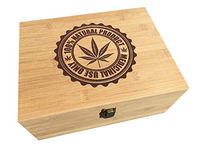 Large Natural Bamboo Wood All-Purpose Cigar Storage Medicine Stash Box (Medical Marijuana)