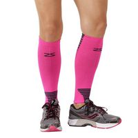 Zensah Ultra Compression Leg Sleeves for Running, Shin Splint Relief, Neon Pink,Small