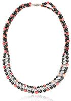 Elegant Womens Hematite Magnetic Therapy Necklace with Healing Stones Pain Relief for Neck Arthritis Migraine Headaches Shoulders and Back (Regular, Rhodonite)