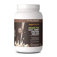 Amazon Elements Grass-Fed 100% Whey Protein Isolate Powder, Natural Chocolate, 2.11 lbs (30 Servings) (Packaging may vary)