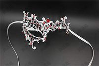 Mardi Gras Party Masquerade Mask,Metal monocular Diamond Venice Half face mask Dance mask Cosplay Halloween Party Show mask 3 Prom Masks