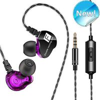 Purple Earbuds,Double Unit Drive in Ear Earphone Bass Subwoofer Earphone HiFi DJ Monito Running Sport Earphone Headset Earbud-Purple