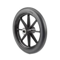 Quickie Caster Assembly, 8 X 1 Inch, 8-Spoke Black, Black Urethane Tire, 5/16 Inch, Bearing, 1-1/2 Inch Hub for Quickie Powerchair Wheelchair