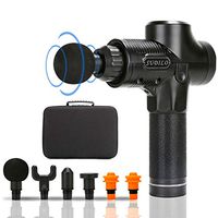 Handheld Percussion Massage Gun - Deep Tissue Massager for Sore Muscle and Stiffness - Quiet, 30 Speed High-Intensity Vibration - Quick Rechargeable Device - Includes 6 Massage Heads (Black)