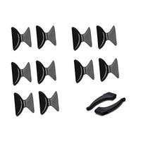 5 Pairs Black Silicone Eyeglasses Nose Pads - Non-Slip 1.8 mm Thin Sunglasses Nose Pads with 1 Pair Eyeglass Ear Hook