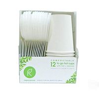 Repurpose 100% Compostable Plant-Based Insulated Hot Cup and Lid Set, 12 ounce, 12 count (Pack - 6)