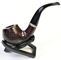 Eclipse Large 5.5" Etched Wooden Tobacco Herb Smoking Pipe Bowl Set, PIP8015