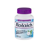 Rolaids Antacid / Dietary Supplement - Ultra Strength - 72 Chewable Tablets - Mint Flavor - Pack of 2