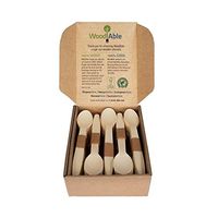 WoodAble - Disposable Wooden Spoons | Alternative to Plastic Cutlery - Eco Biodegradable Replacements (100 Count)