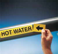 Brady 20432 Economy Pipe Markers-To-Go, B-736, 1" Height X 8" Width, Black On Yellow Self-Sticking - Plastic Film, Legend "Gas"