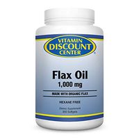 Vitamin Discount Center Organic Flax Oil 1000mg, 300 Softgels