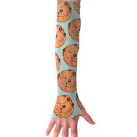 FRS Ltd Unisex Cooling Arm Sleeves Cookie Pattern Anti-uv Sun Protection Perfect for Driving Fingerless Breathable Gloves (1 Pair)
