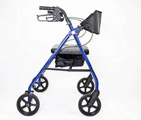 MOBB Ultra Deluxe Heavy Duty Bariatric Aluminum Rollator Walker with 500 LBS Weight Capacity Blue