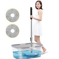 Mop and Bucket Set with 3 PCS Microfiber Washable Mop Pads - 360 Magic Spinning Mop and Bucket for Hardwood, Laminate, Tile Floor Cleaning