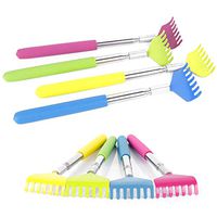 HOSTK 8pc 27” Telescoping Itching Back Scratcher Retractable Extendable Stainless Steel Metal Portable Massager Tools - Rake - Rubber Handles
