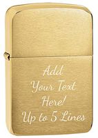 Zippo Personalized Message Engraved Customized 1941 Replica Original Indoor Outdoor Windproof Lighter (1941 Brush Brass)