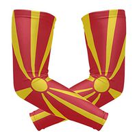 Macedonia Flag 1 Pair UV Protection Cooling Long Sports Arm Sleeve