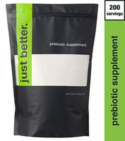 Just Better Brands Prebiotic Fiber Supplement Powder - Prebiotics for a Healthy Gut – Feel Full Faster, Vegan, Non-GMO, Gluten Free - 200 Serving (1200g) Stand Up Pouch