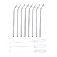 Drinking Straws, Asixx 8PCS Stainless Steel Drinking Straws Beverage Straws with 3 Reusable Cleaning Brushes Kit for Kitchen or Party