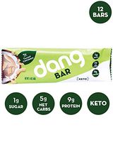 Dang Keto Bar | Toasted Coconut | 12 Pack | Keto Certified, Vegan, Low Carb, Low Sugar, Plant Based, Non GMO, Gluten Free Snacks | 5g Net Carbs, 9g Protein, No Added Sugars