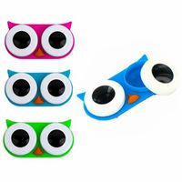 2 Pack Assorted Owl Eyes Contact Lens Case - Owl Shaped Case for Lenses Owl Contact Lens Case