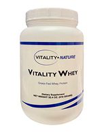 Vitality + Nature Grass Fed Whey Powder for Healthy Weight Loss. High Protein, Low Carb, rBGH Free, Natural Vanilla Flavor, Sweetened with Stevia. No Preservatives or Additives by Dr. Osuna