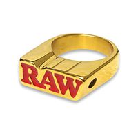RAW"Rolling Papers" Smoke Ring with Gold Finish Size 11
